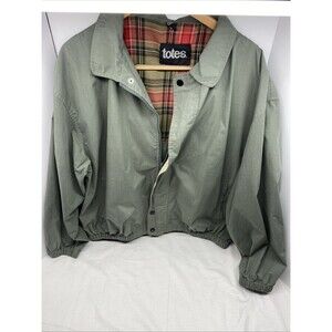 Totes Mens Vintage Harrington Style Jacket Sage Green Size XL  Rain Windbreaker